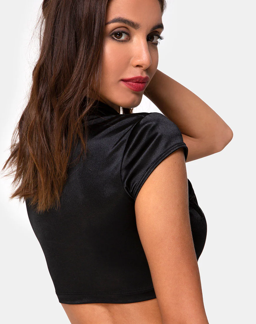 Jakina Top in Spandex Black - Awmao