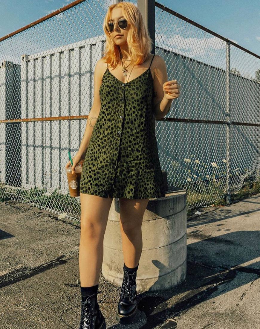 Sanna Slip Dress in Cheetah Khaki - Awmao