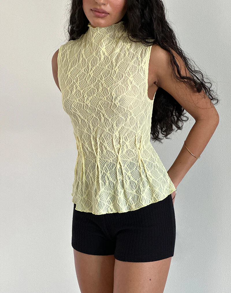 Kimbra Top in Textured Yellow - Awmao