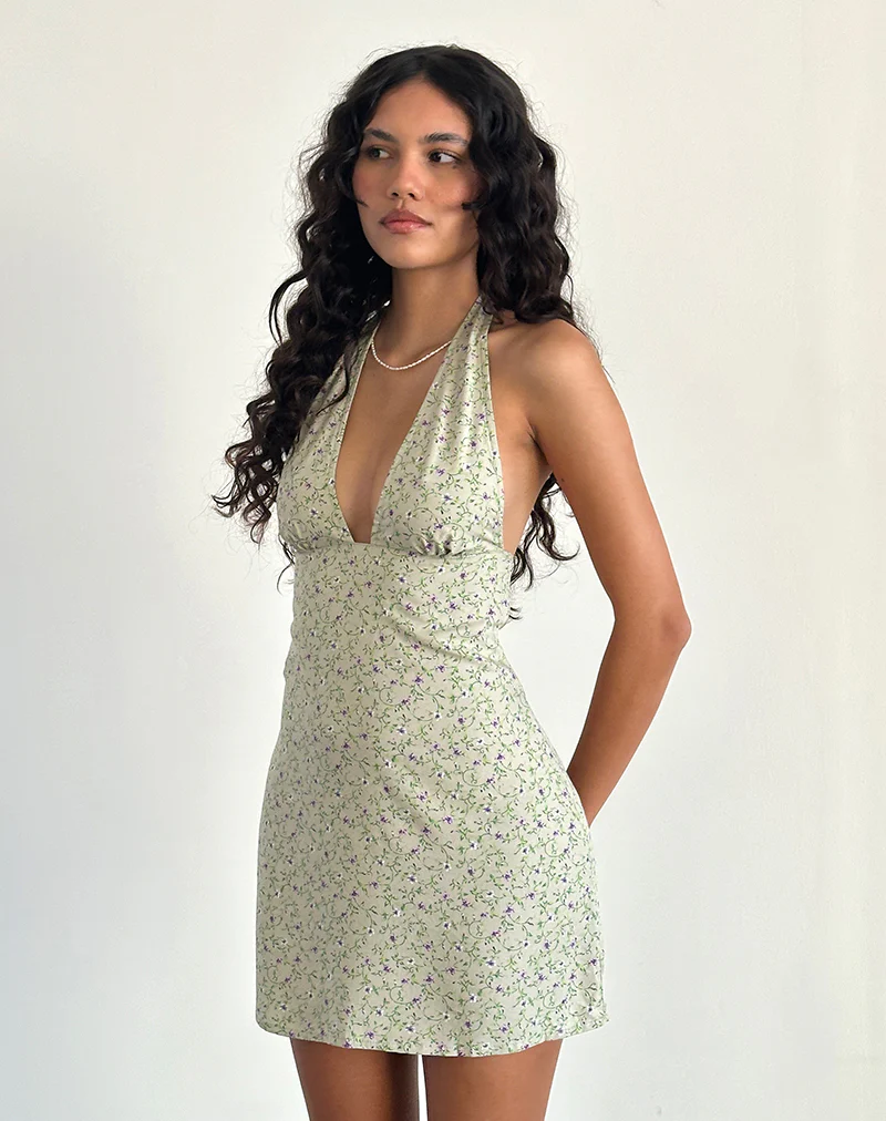 Leana Mini Dress in Parma Violet - Awmao