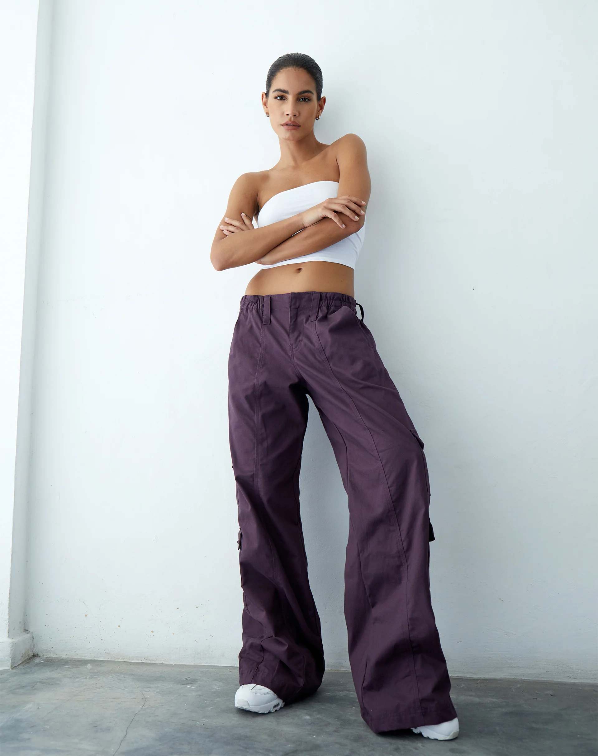 Hansa Cargo Trouser in Panama Dark Purple - Awmao