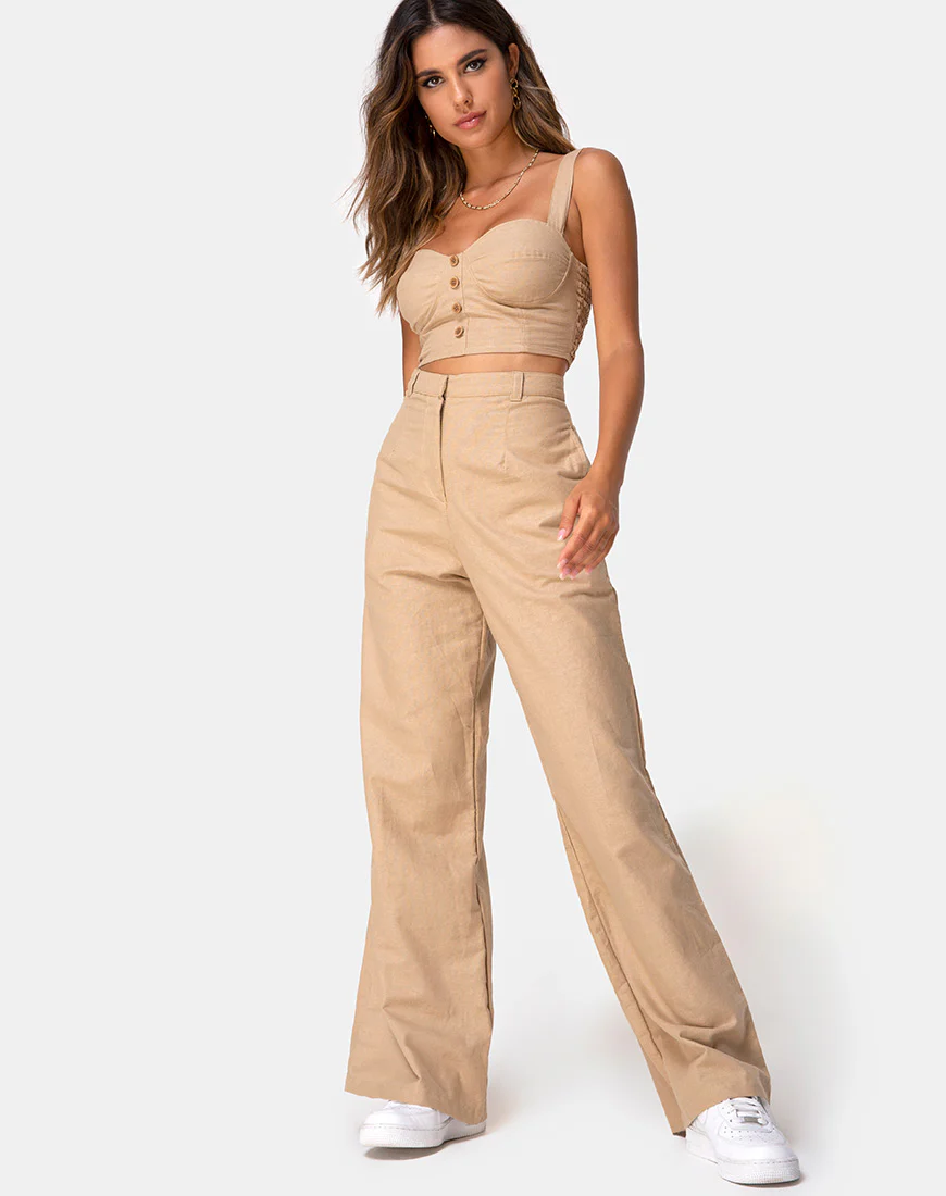 Tanira Trouser in Taupe - Awmao