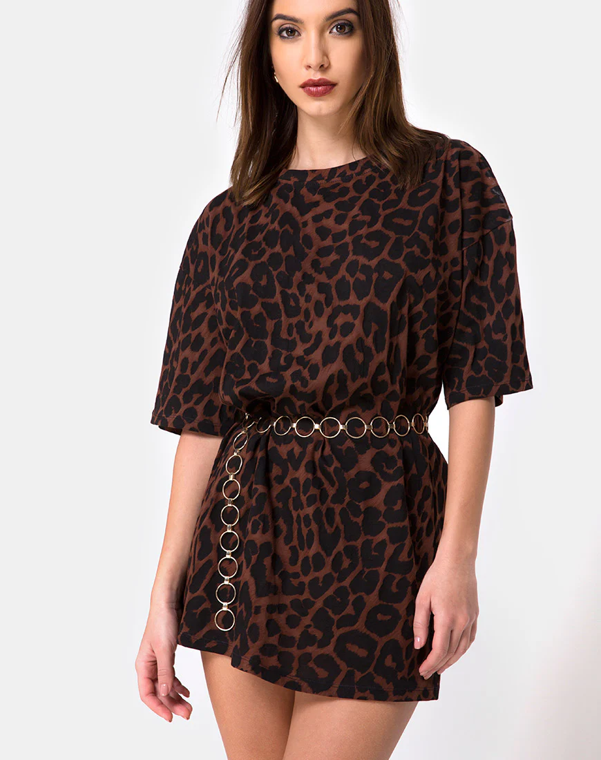 Sunny Kiss Oversize Tee in Oversize Jaguar Brown - Awmao
