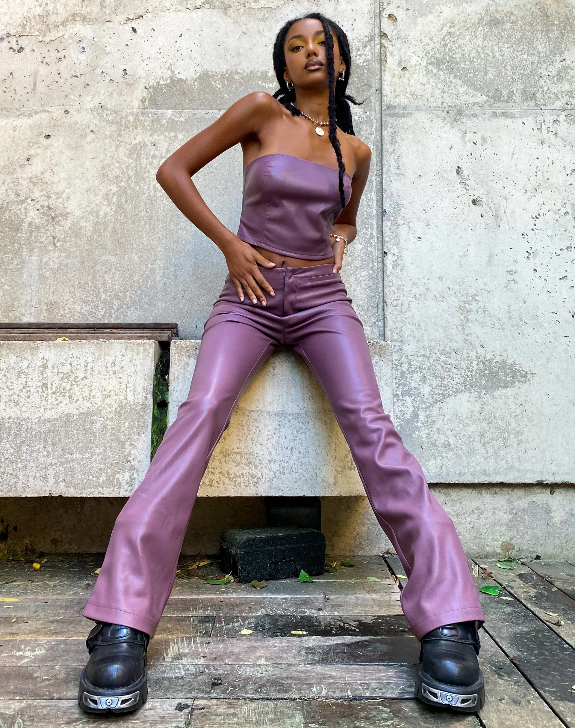 Zalor Flare Trouser in Pu Purple - Awmao