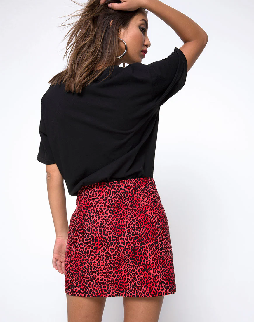 Ring Mini Skirt in Coloured Animal - Awmao