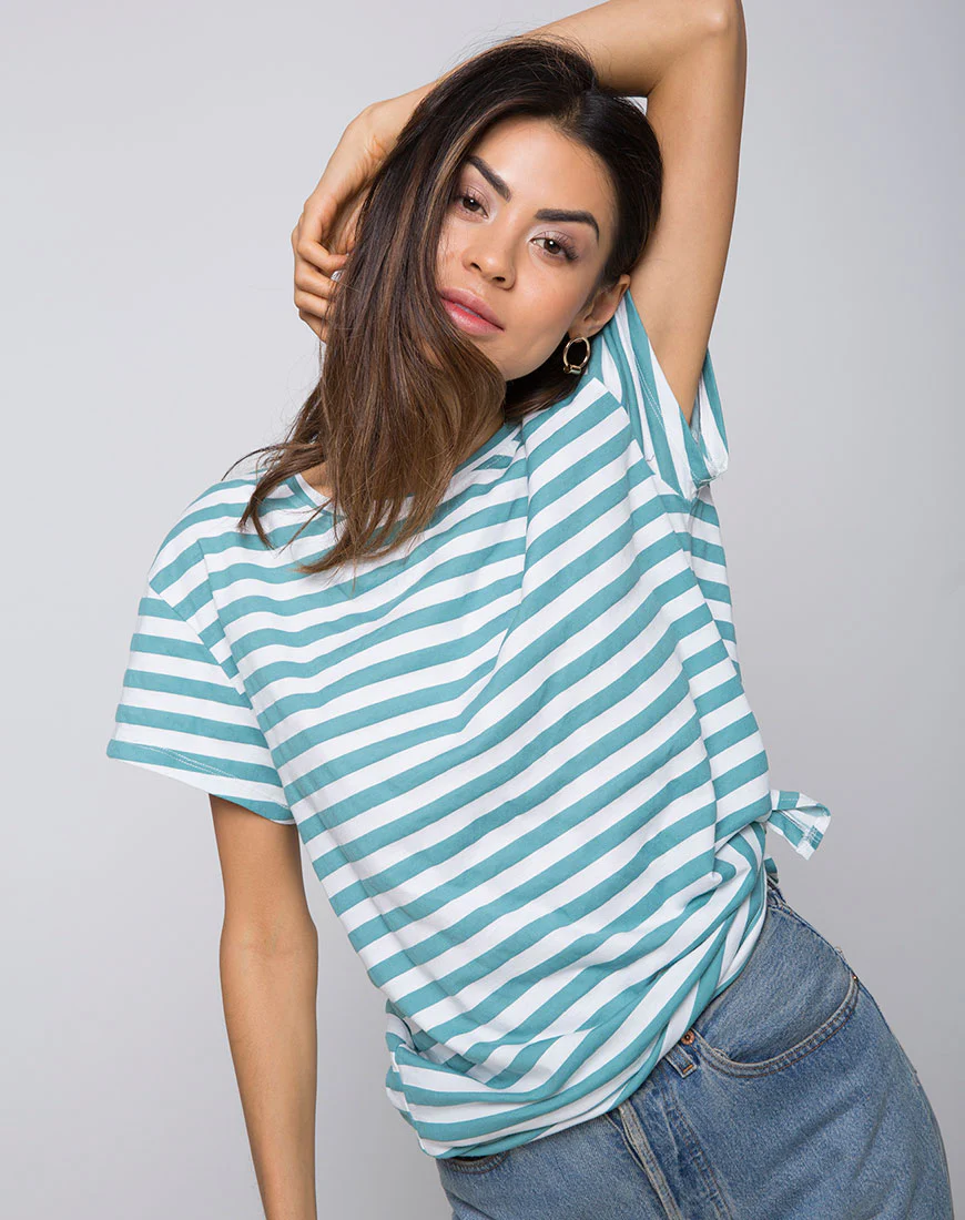 Loose Knot Top in Mid Stripe - Awmao