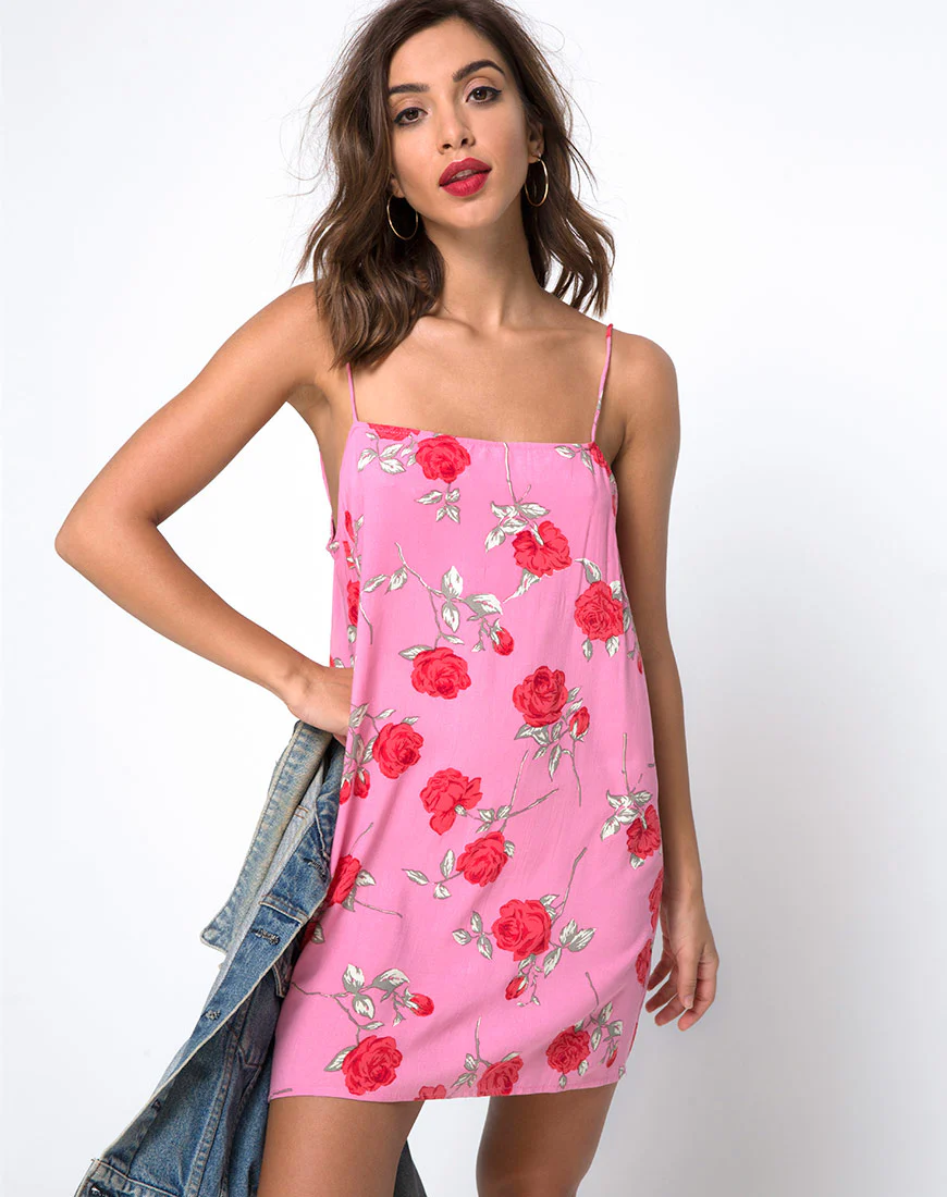 Lura Slip Dress in Candy Rose - Awmao