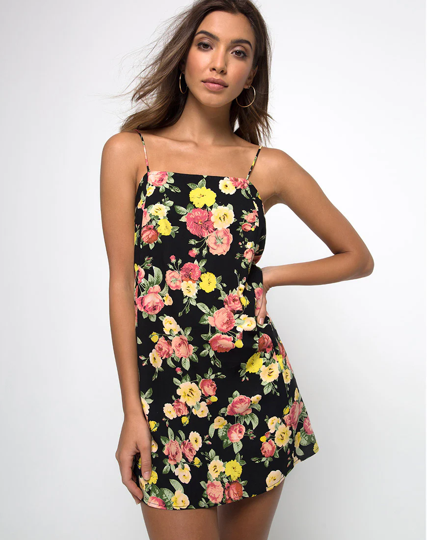 Salista Slip Dress in Vintage Bloom - Awmao
