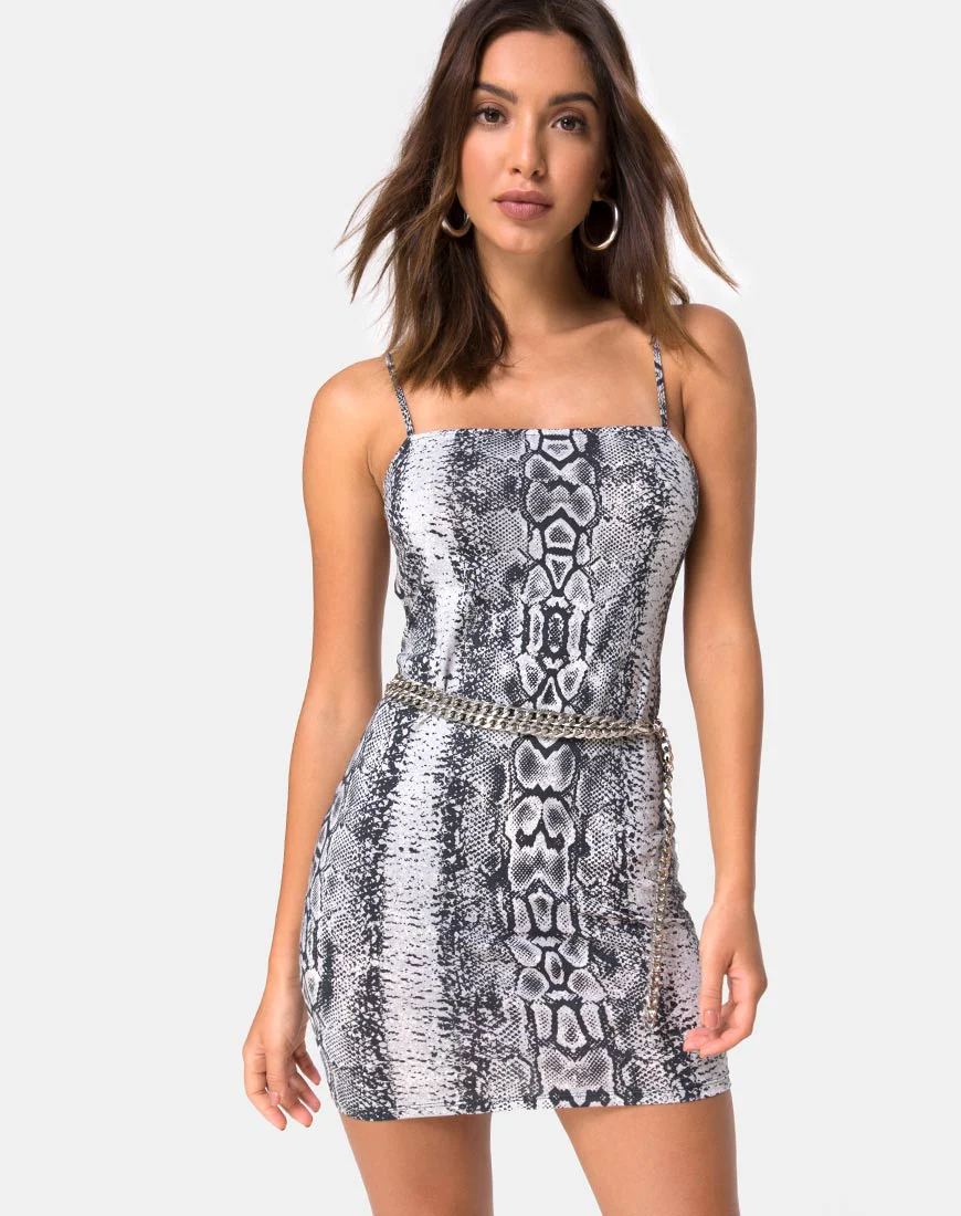 Cinelle Bodycon Dress in Snake - Awmao