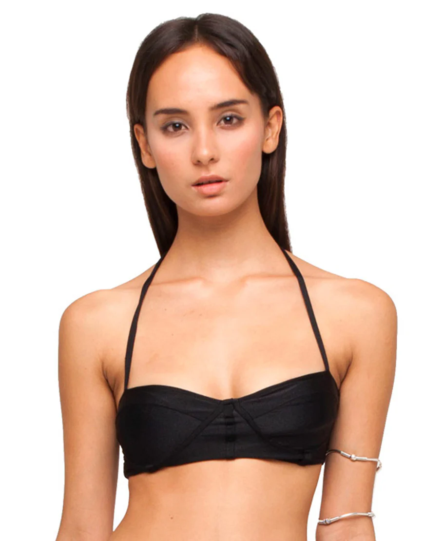 Opal Bikini Top in Black - Awmao