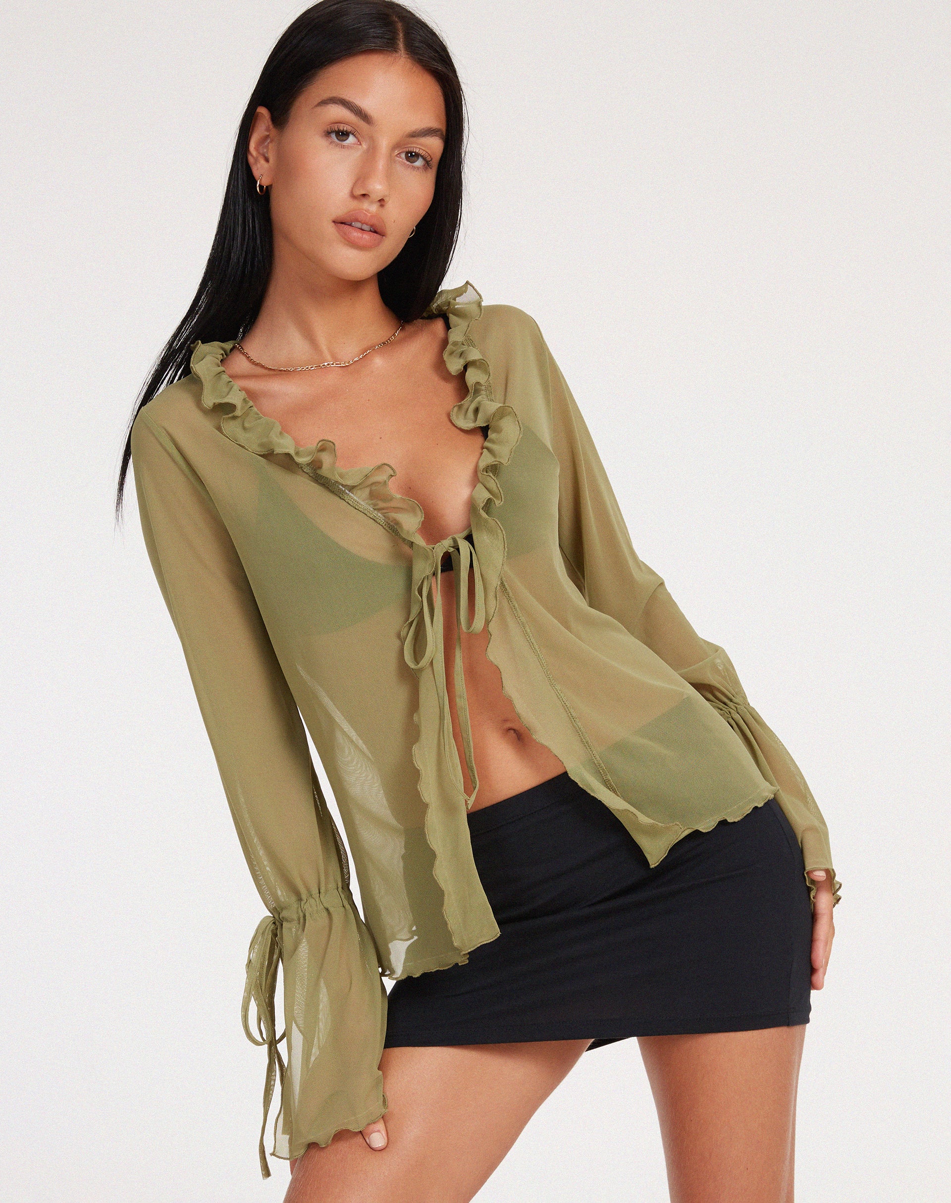 Leonita Cardi in Mesh Olive - Awmao
