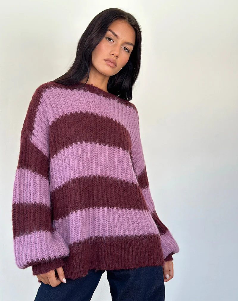Daren Jumper in Purple Stripe - Awmao