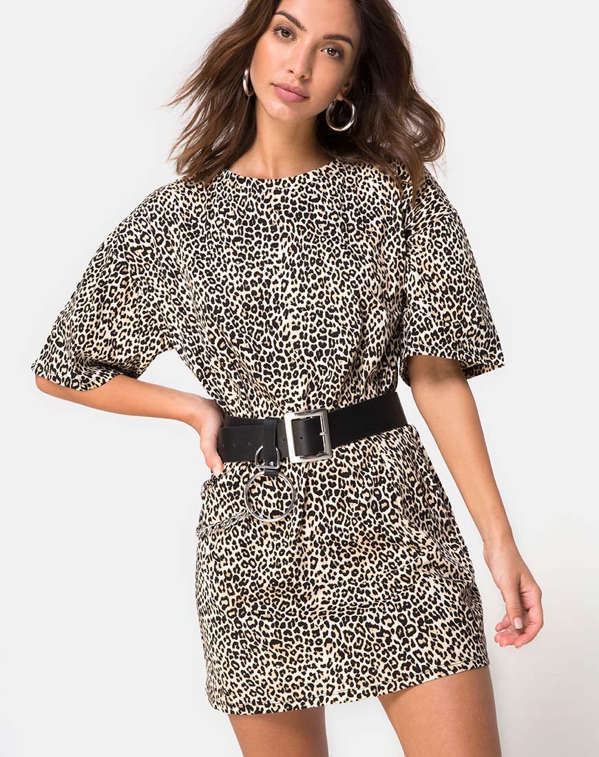 Sunny Kiss Oversize Tee in Rar Leopard - Awmao