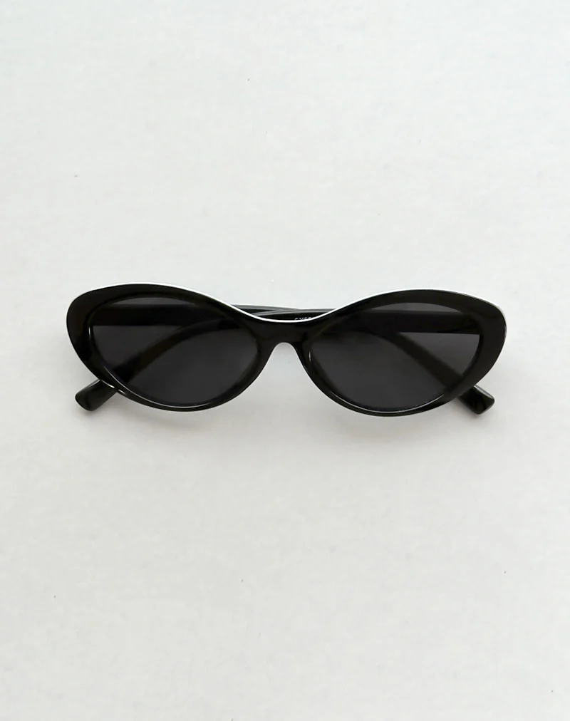 Chapini Oval Sunglasses in Black - Awmao