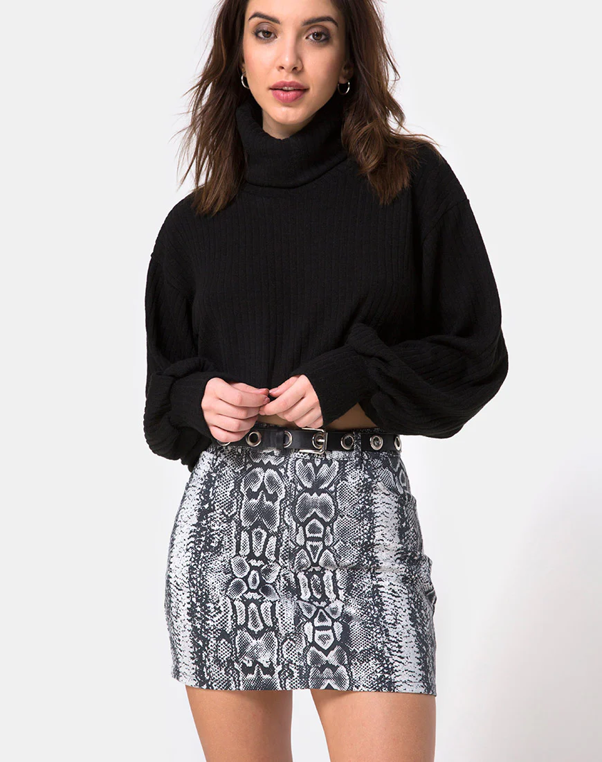 Mini Broomy Skirt in Snake - Awmao