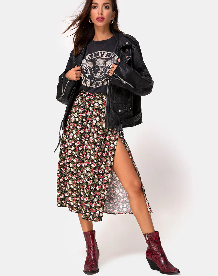 Saika Skirt in Courtney Floral - Awmao