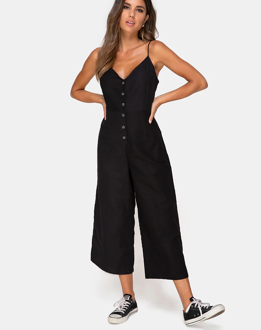 Nasa Jumpsuit in Black - Awmao