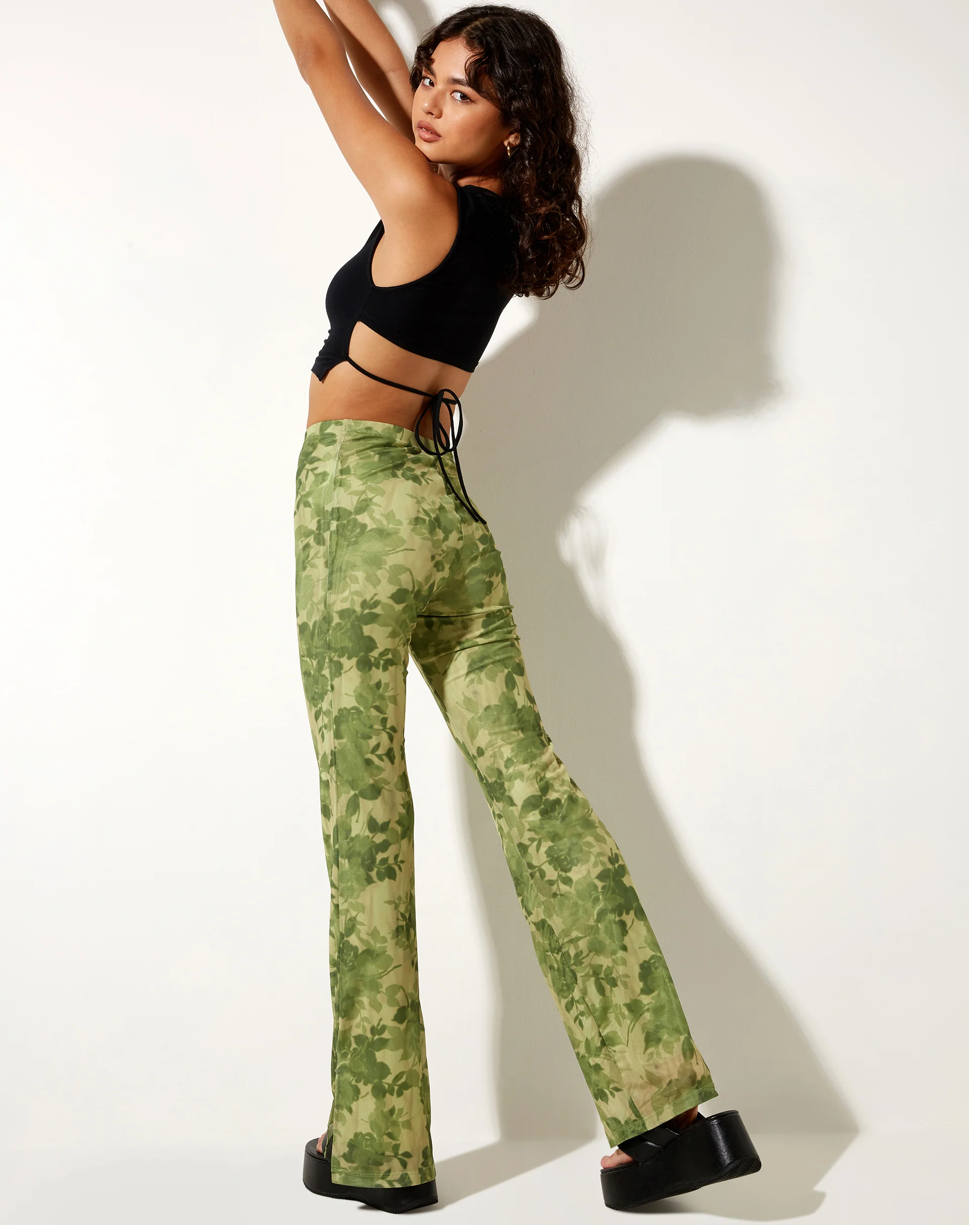 Heny Flare Trouser in Blurred Floral - Awmao
