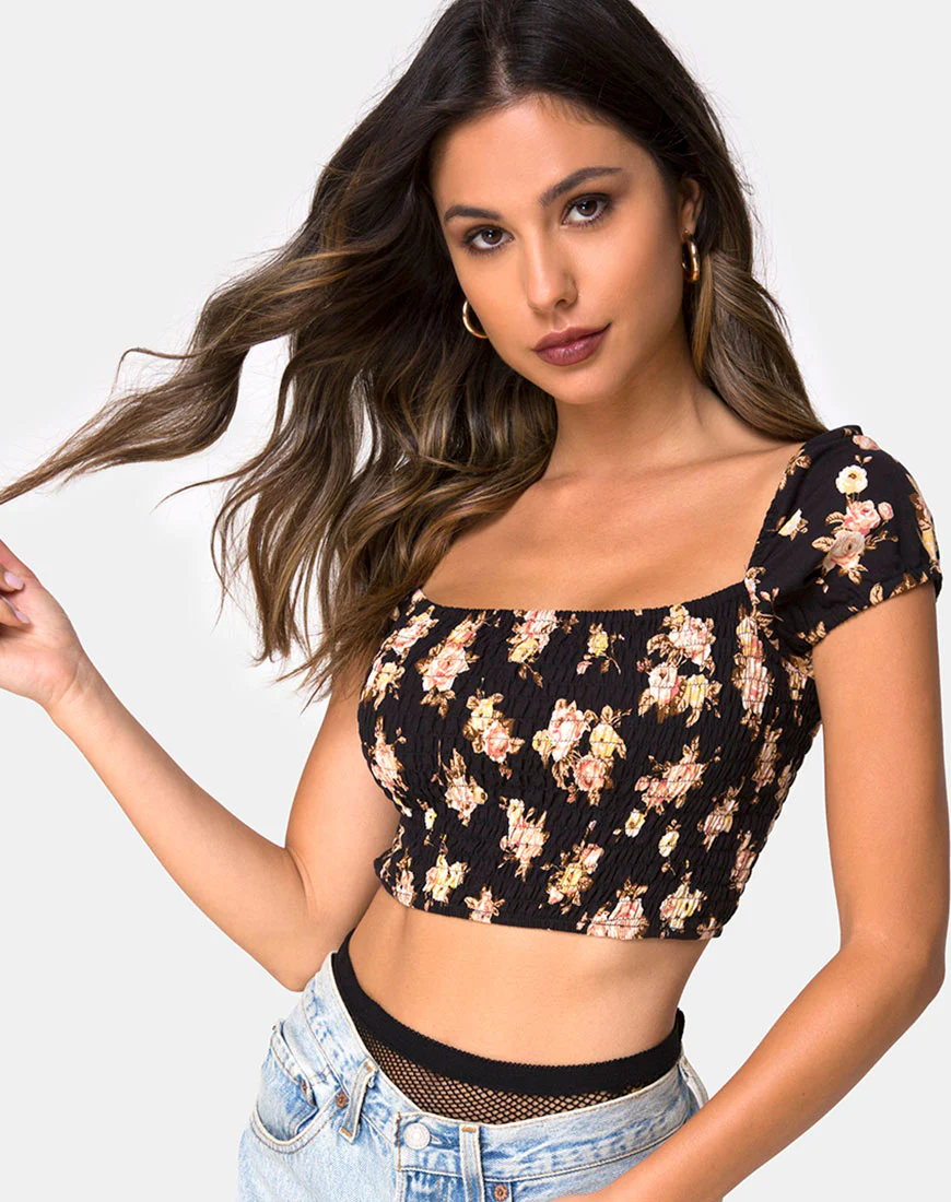 Alya Crop Top in Antique Rose - Awmao