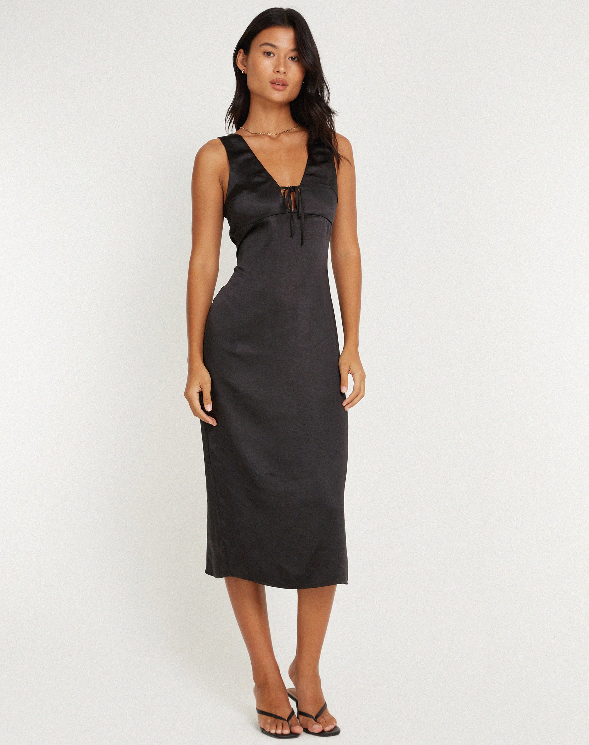 Lasanda Midi Dress in Black - Awmao