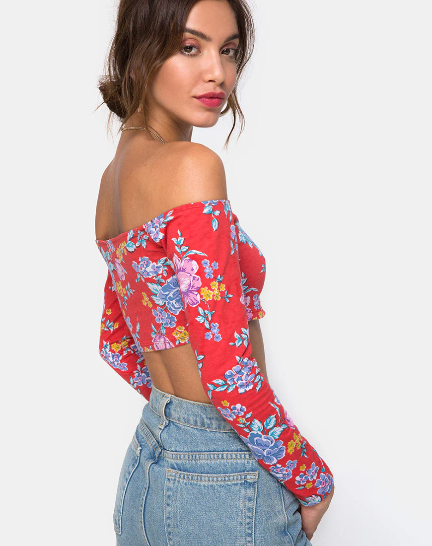 Coga Crop Top in Vintage Fleur - Awmao