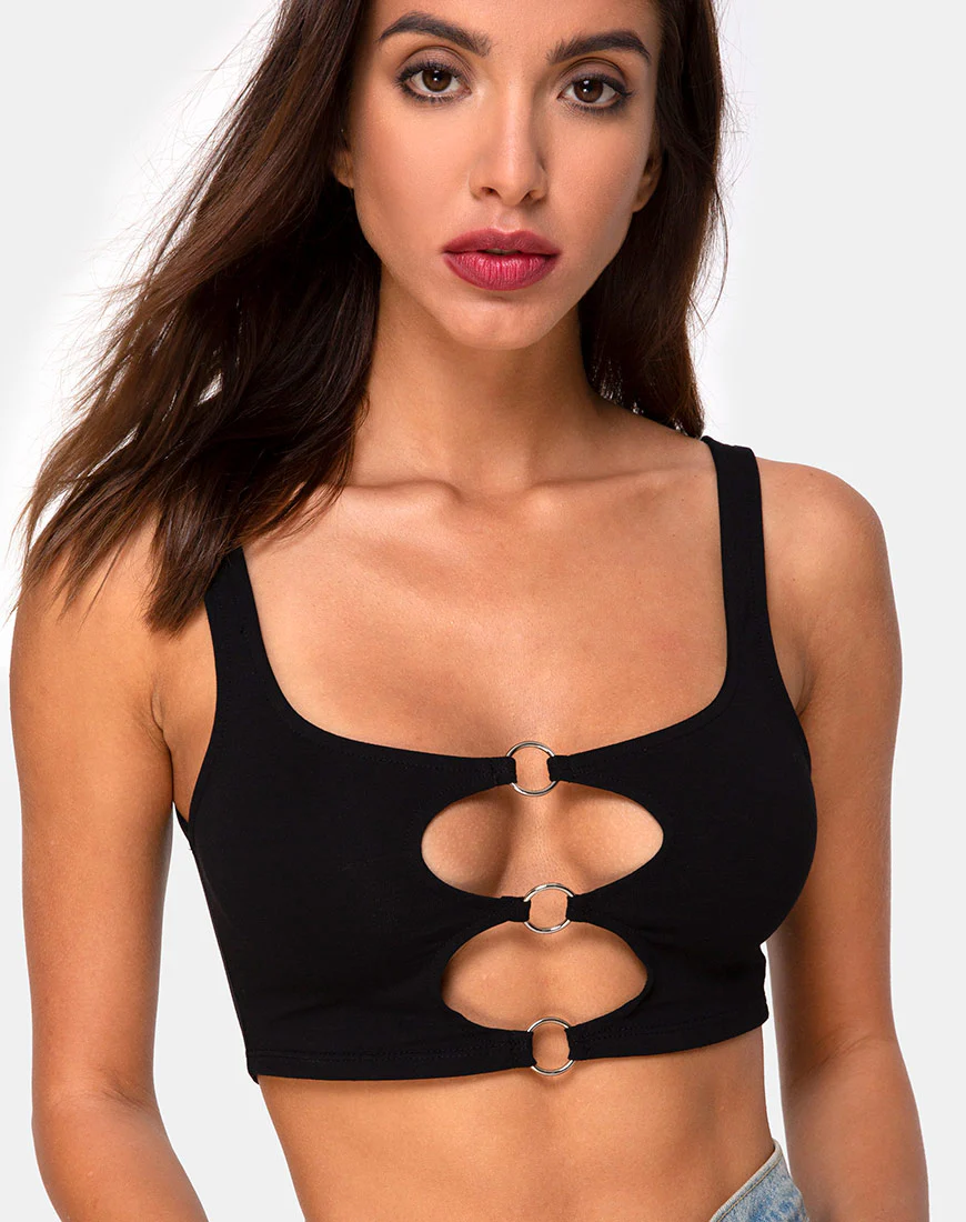 Keddo Crop Top in Black - Awmao