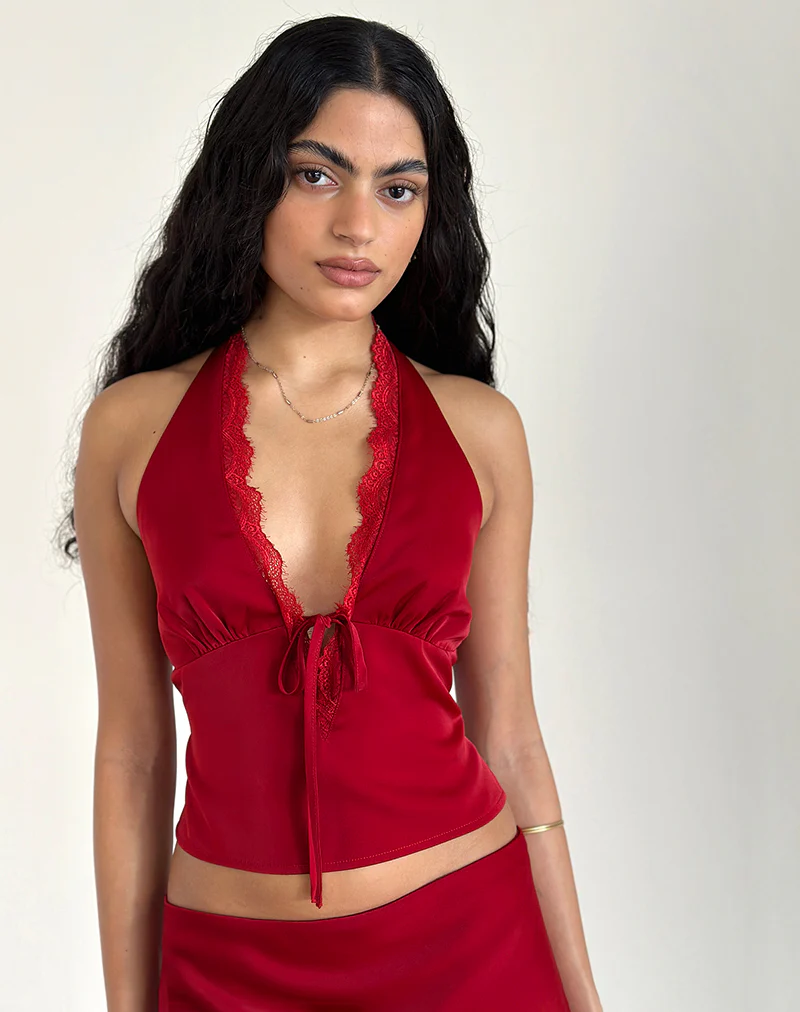 Mutsuki Top in Dark Red - Awmao
