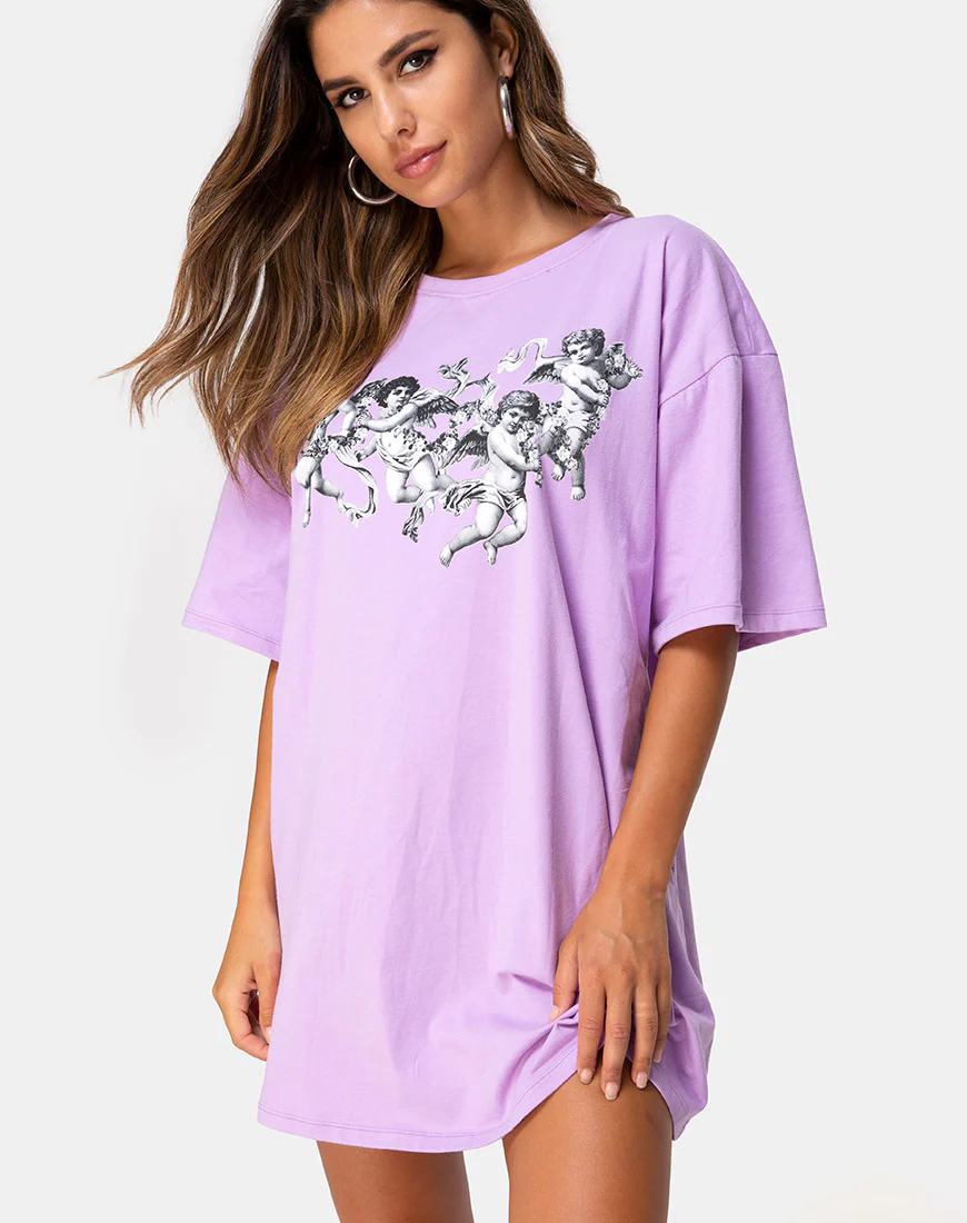 Sunny Kiss Tee in Lilac Cherub - Awmao