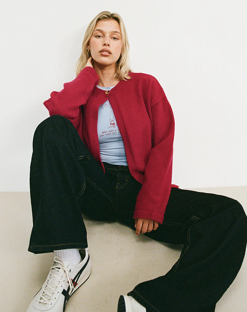 Maureen Cardigan in Red - Awmao