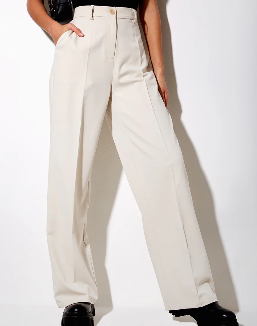 Abba Trouser in Cream - Awmao