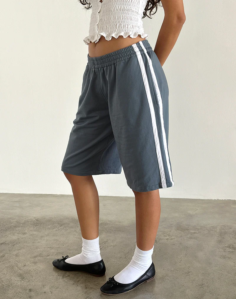 Bena Short in Blue Mirage with White Stripe - Awmao