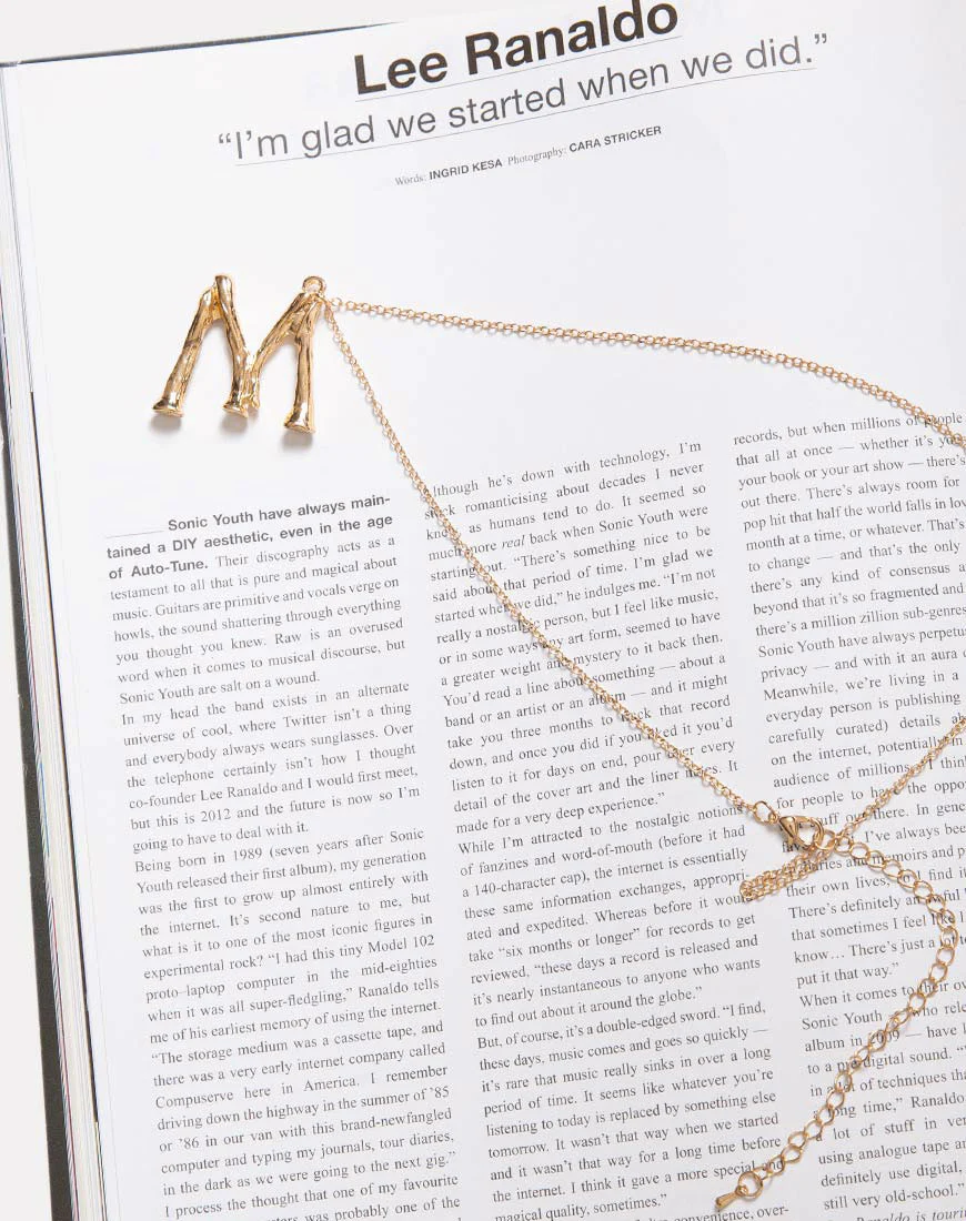 Necklace in Gold Letter M - Awmao