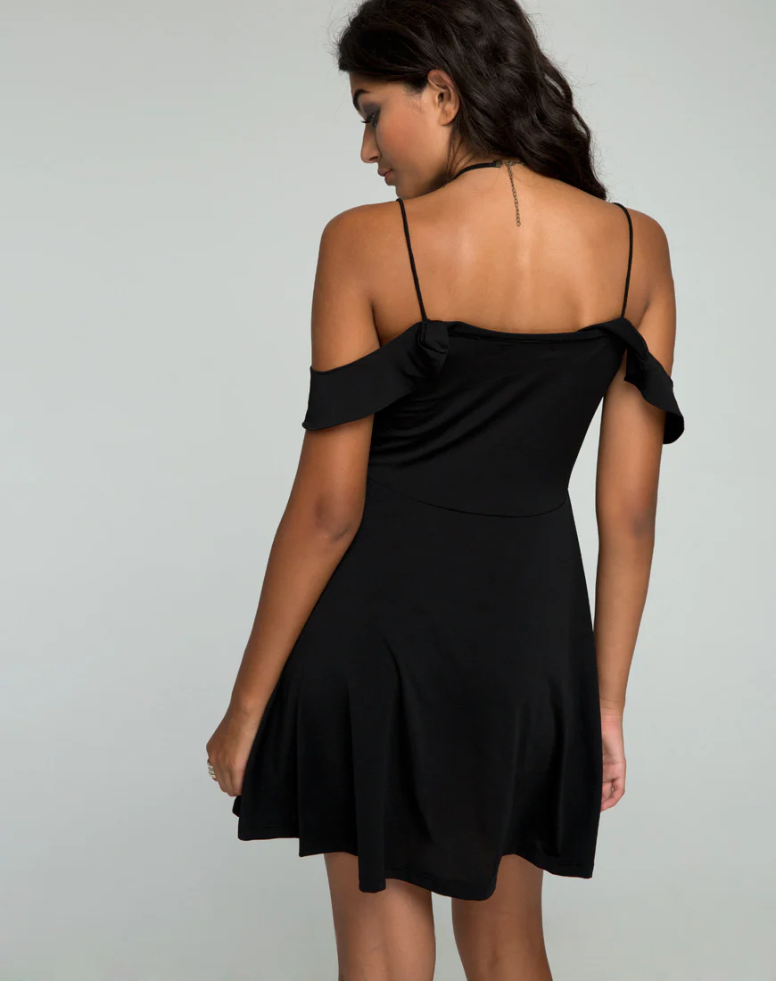 Cannes Skater Dress in Black - Awmao