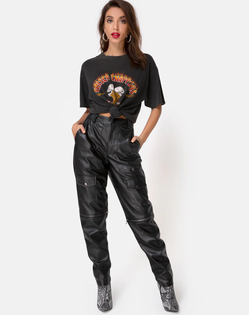 Faroe PU Trouser in Black - Awmao