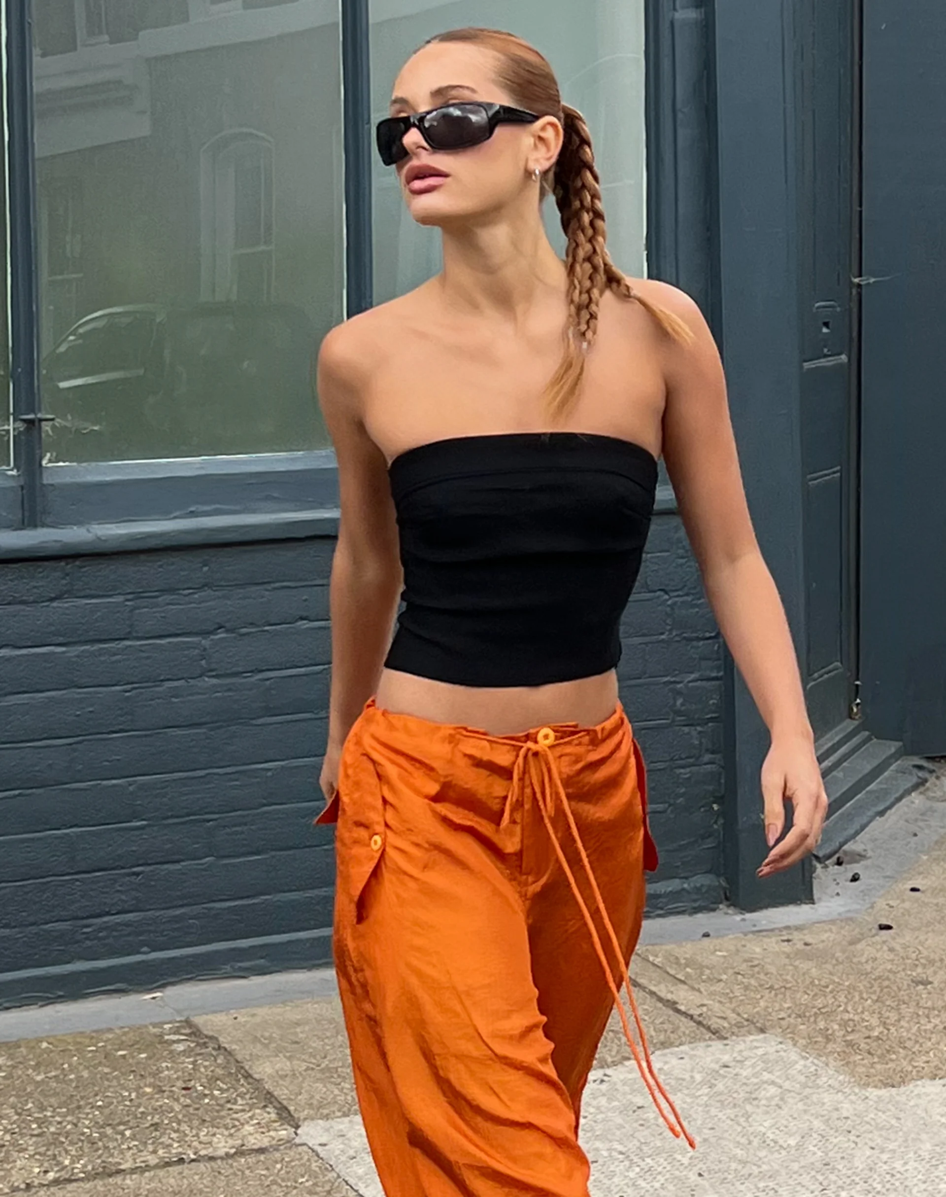 Salus Tailored Bandeau Top in Black - Awmao