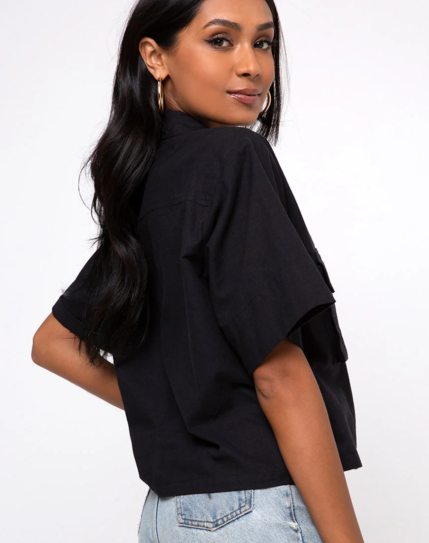 Alka Ultility Shirt in Black - Awmao