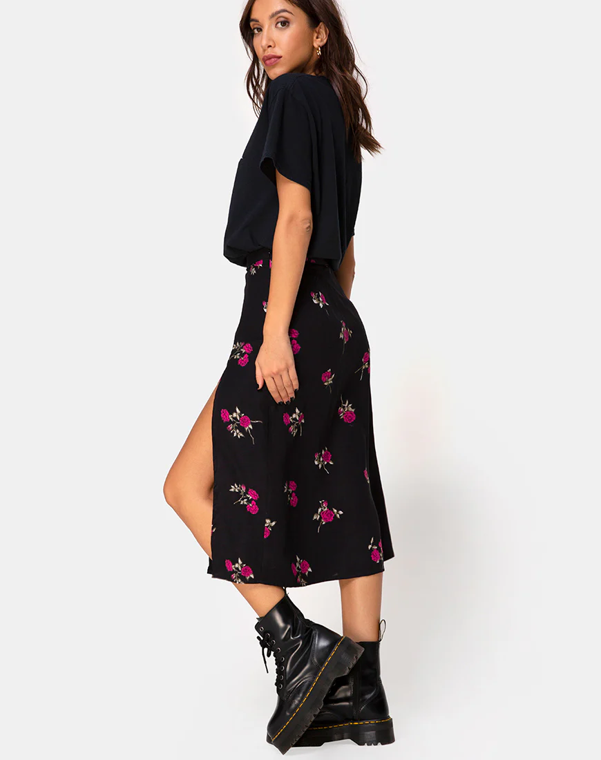 Saika Skirt in Grunge Rose - Awmao