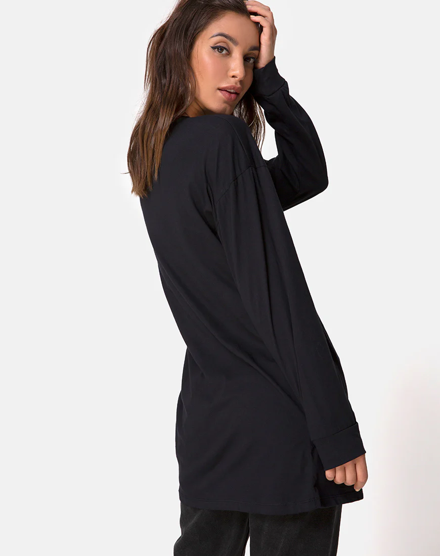 Lotsun Tee in Love at First Swipe with Black Placement - Awmao