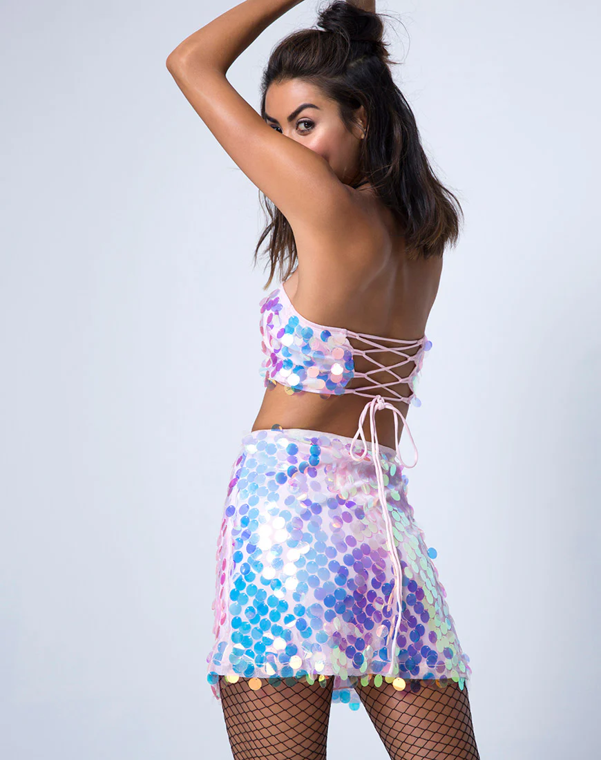 Weaver Skirt in Unicorn Disc Sequin - Awmao