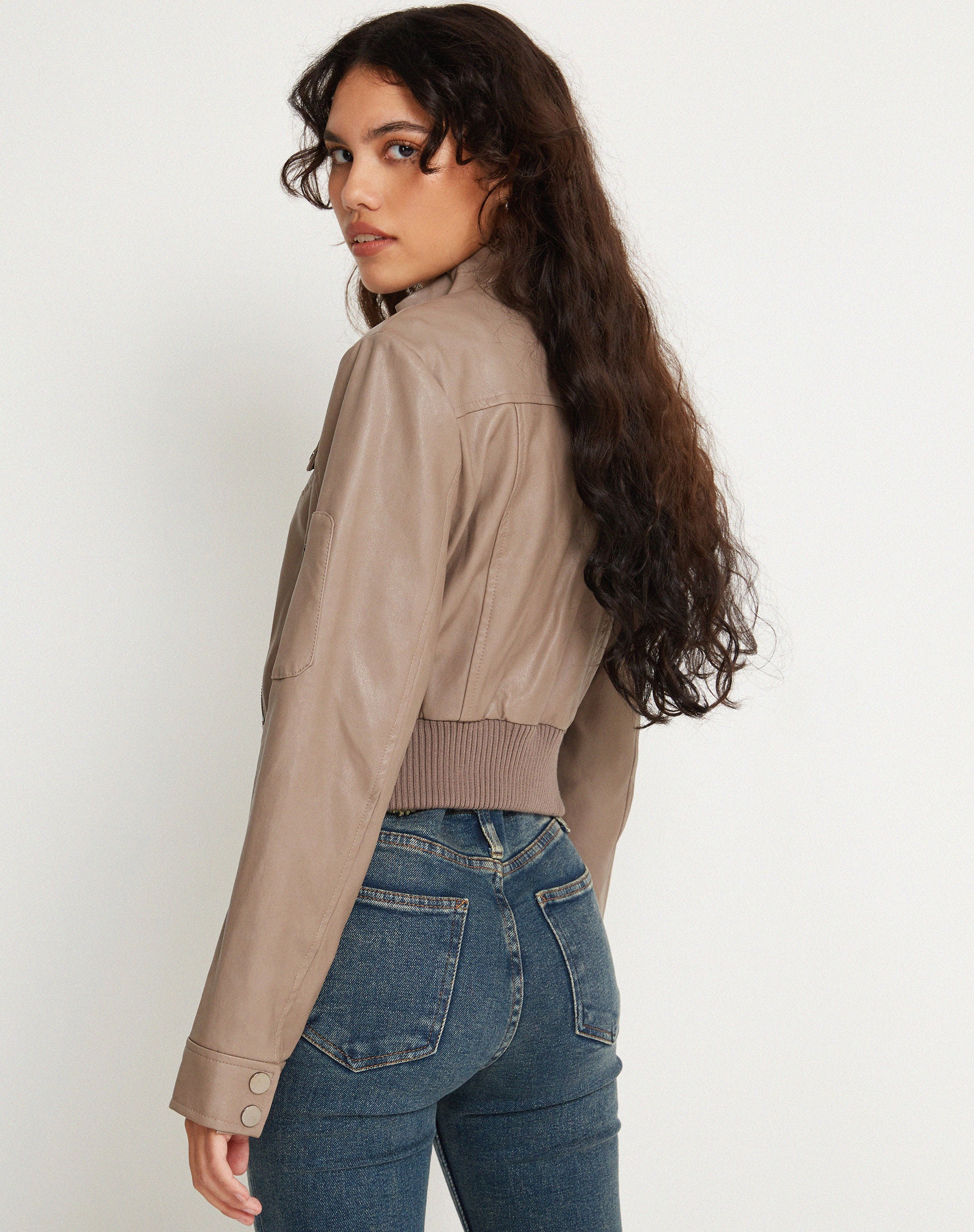 Loviana Jacket in PU Putty - Awmao