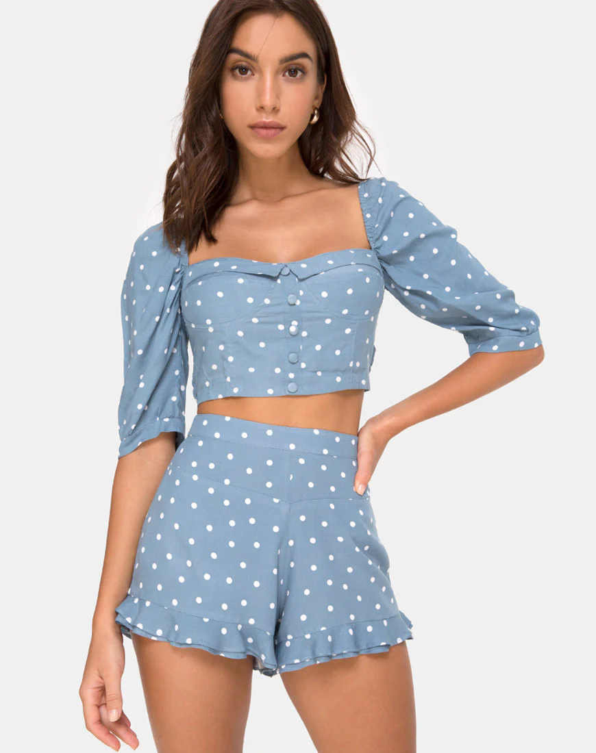 Jiro Short in Skater Polka Blue - Awmao