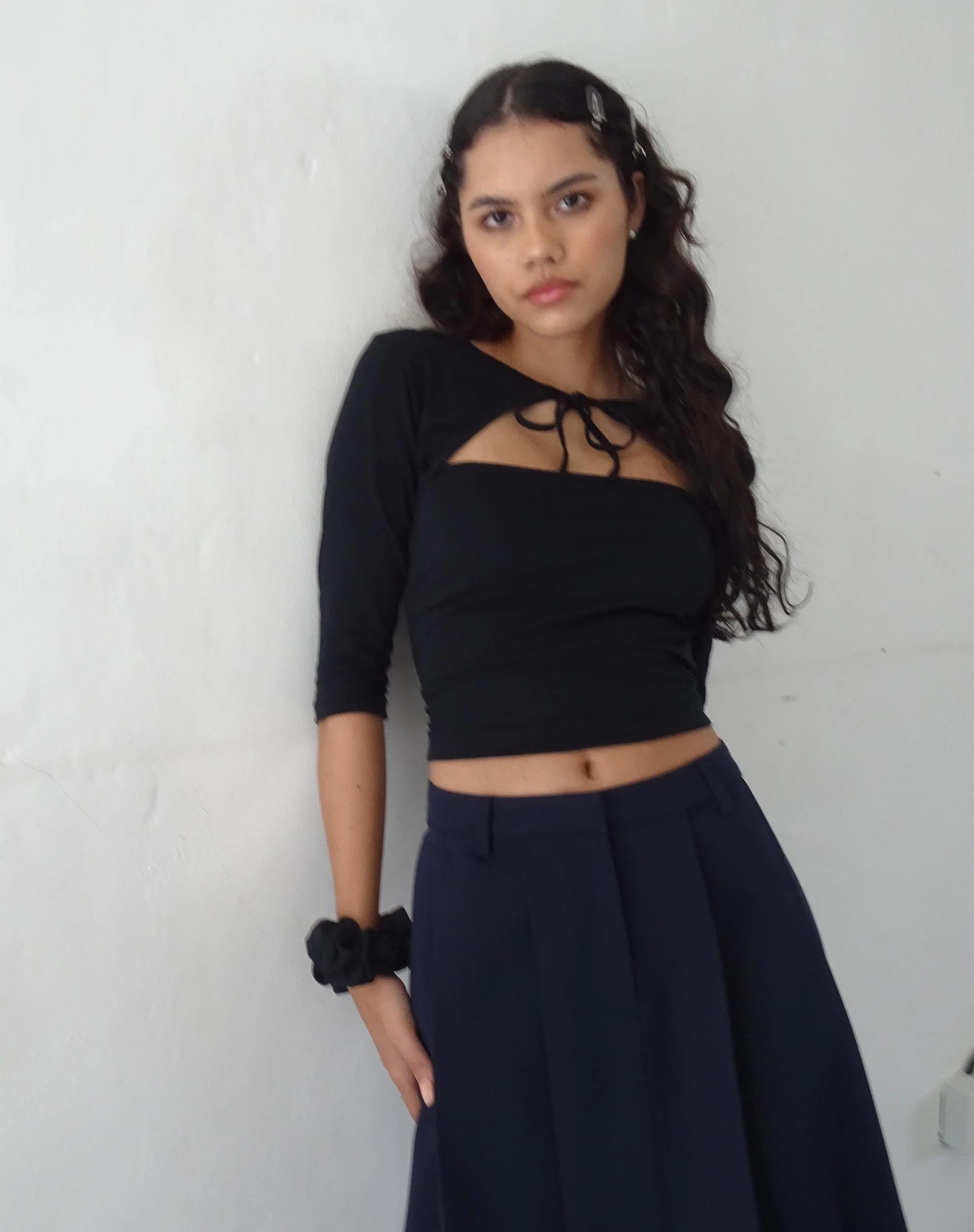 Neha Crop Top in Black - Awmao