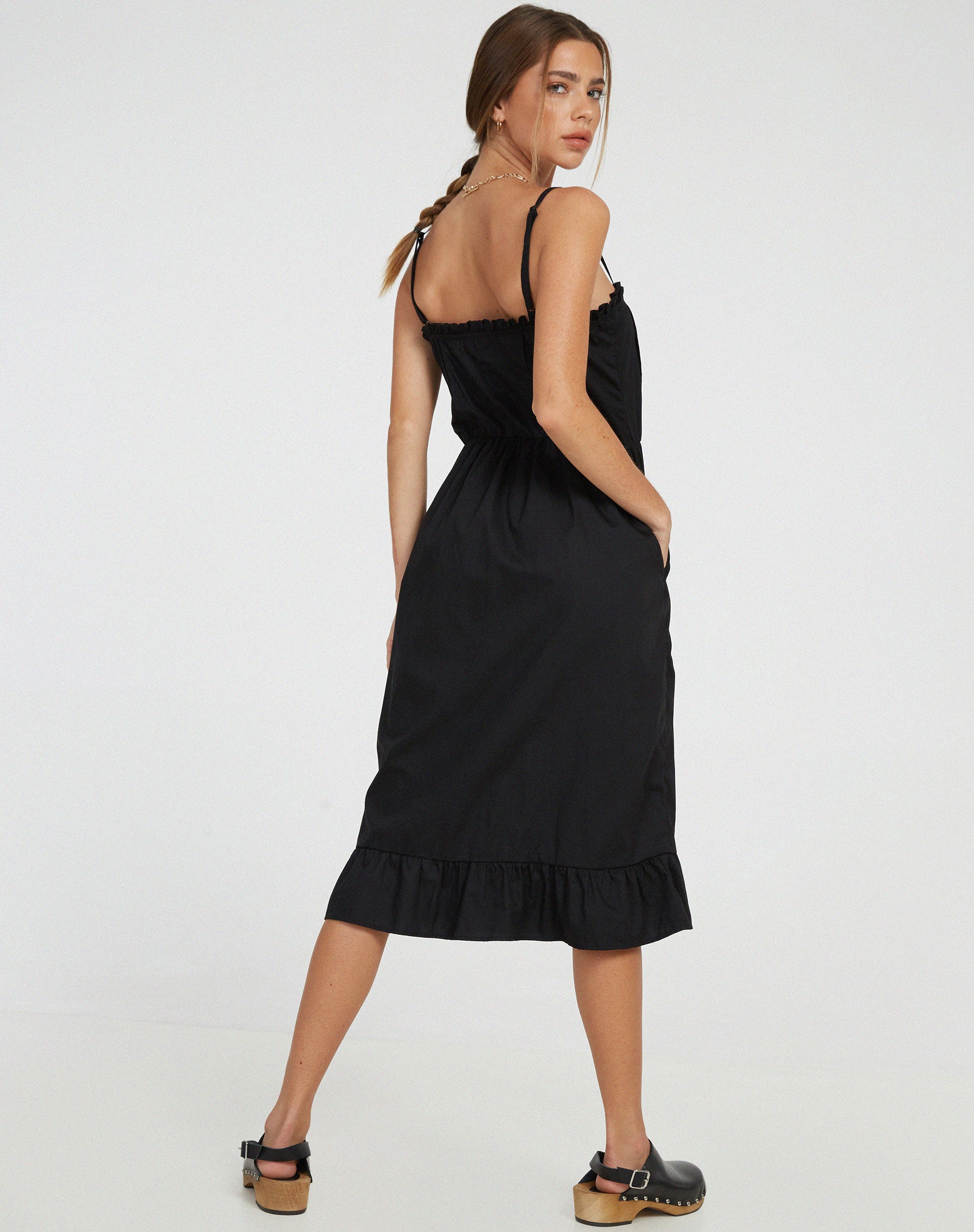 Lennox Midi Dress in Black - Awmao