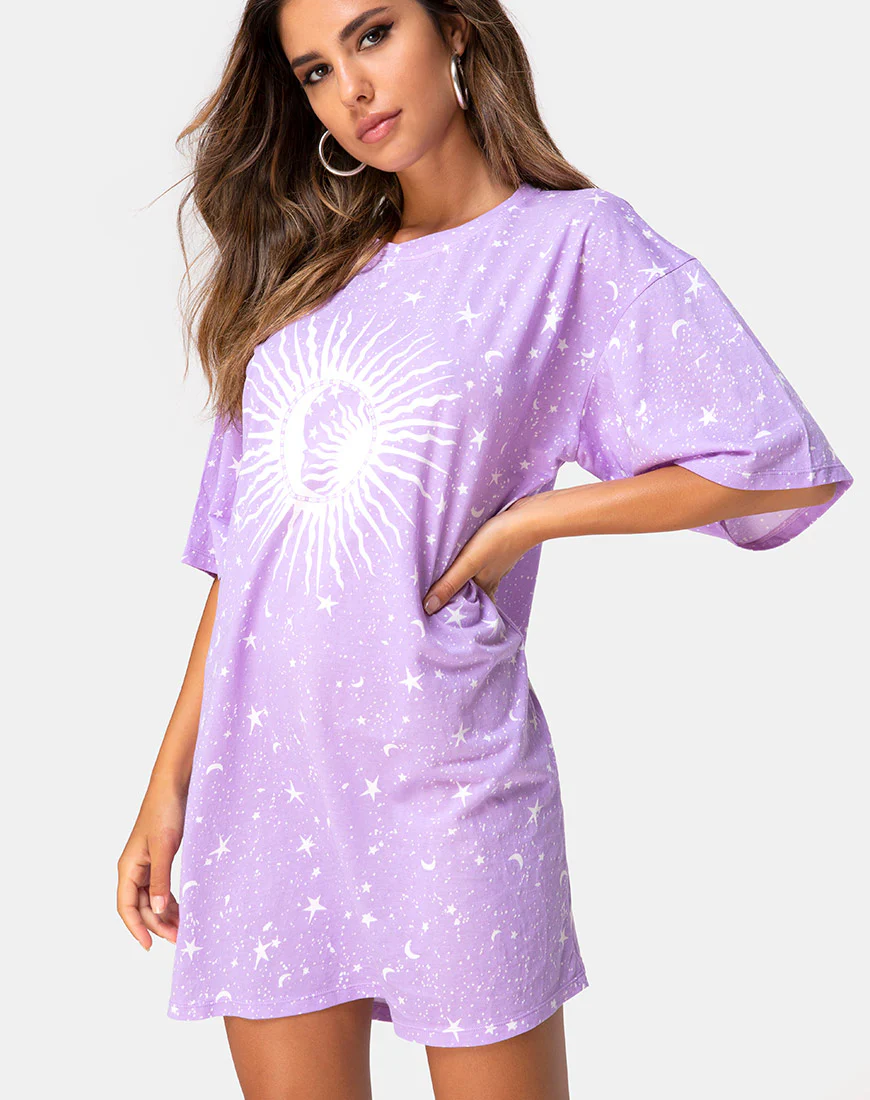 Sunny Kiss Tee in Lilac Cosmo - Awmao