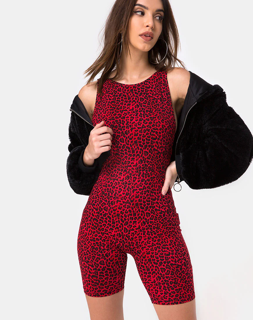 Acro Unitard in Coloured Animal - Awmao