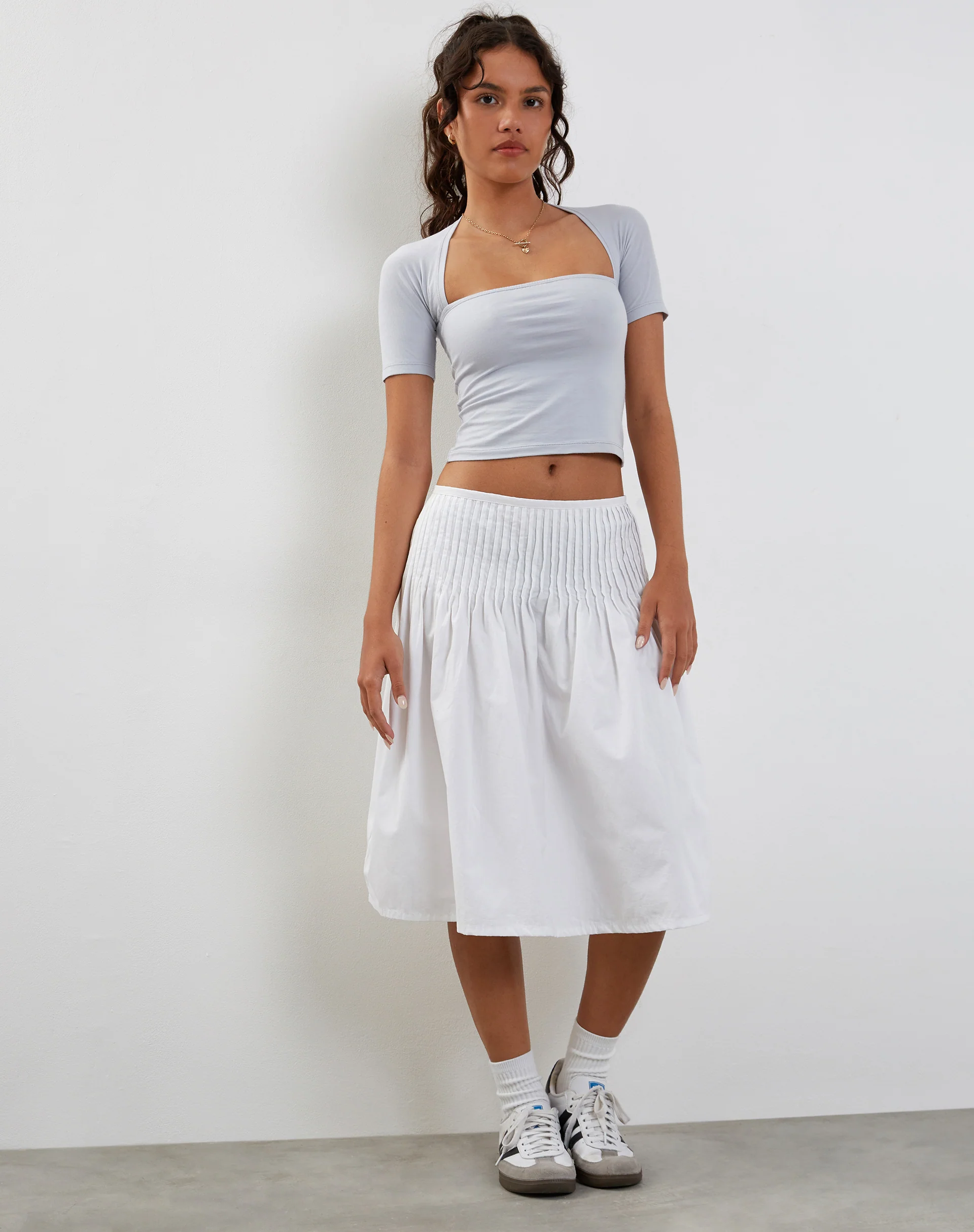 Requa Crop Top in Grey Dawn - Awmao