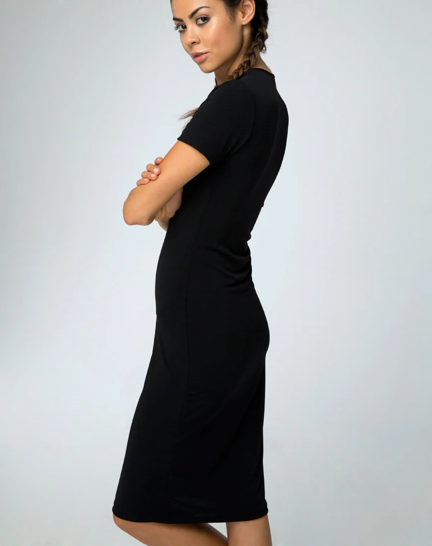 Callow Bodycon Dress in Black - Awmao