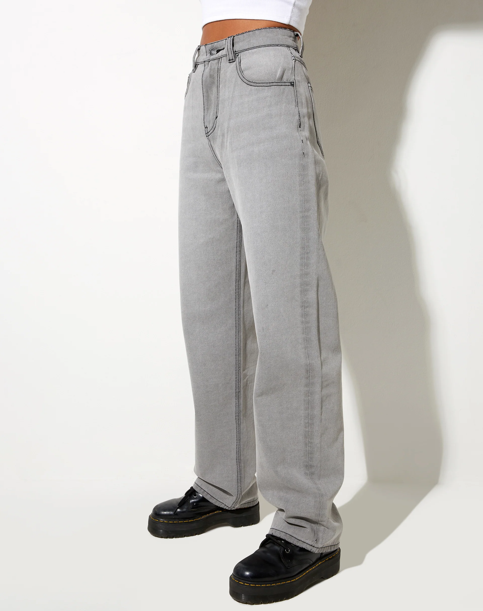 Parallel Jean in Pale Grey Wash - Awmao