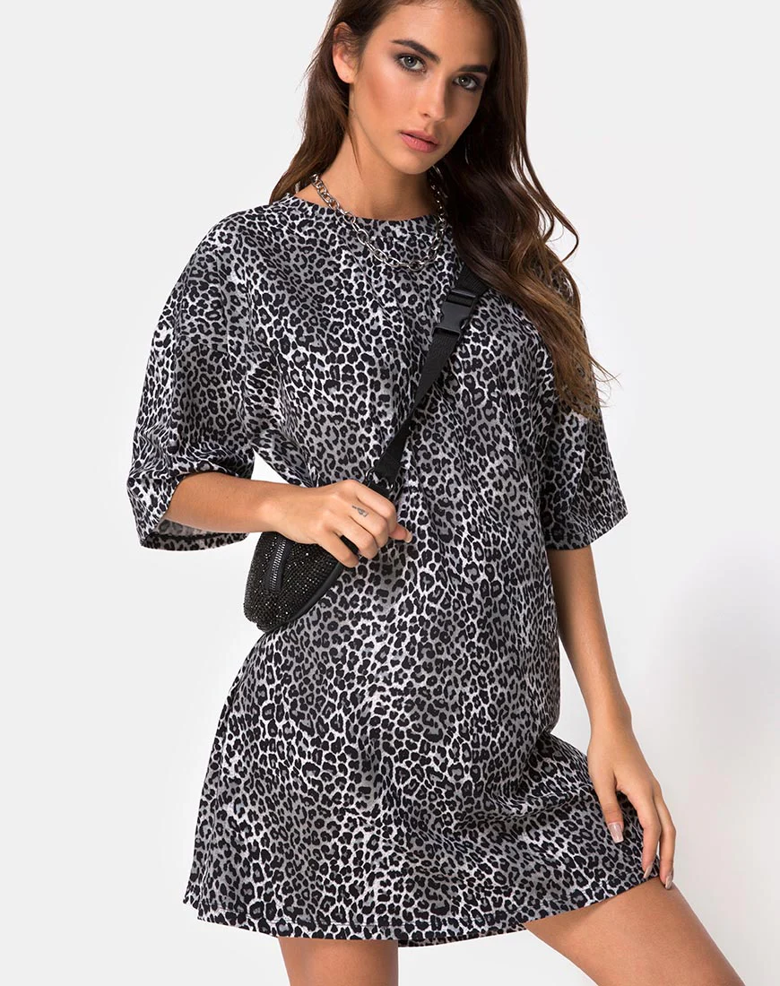 Sunny Kiss Tee in Rar Leopard Grey - Awmao