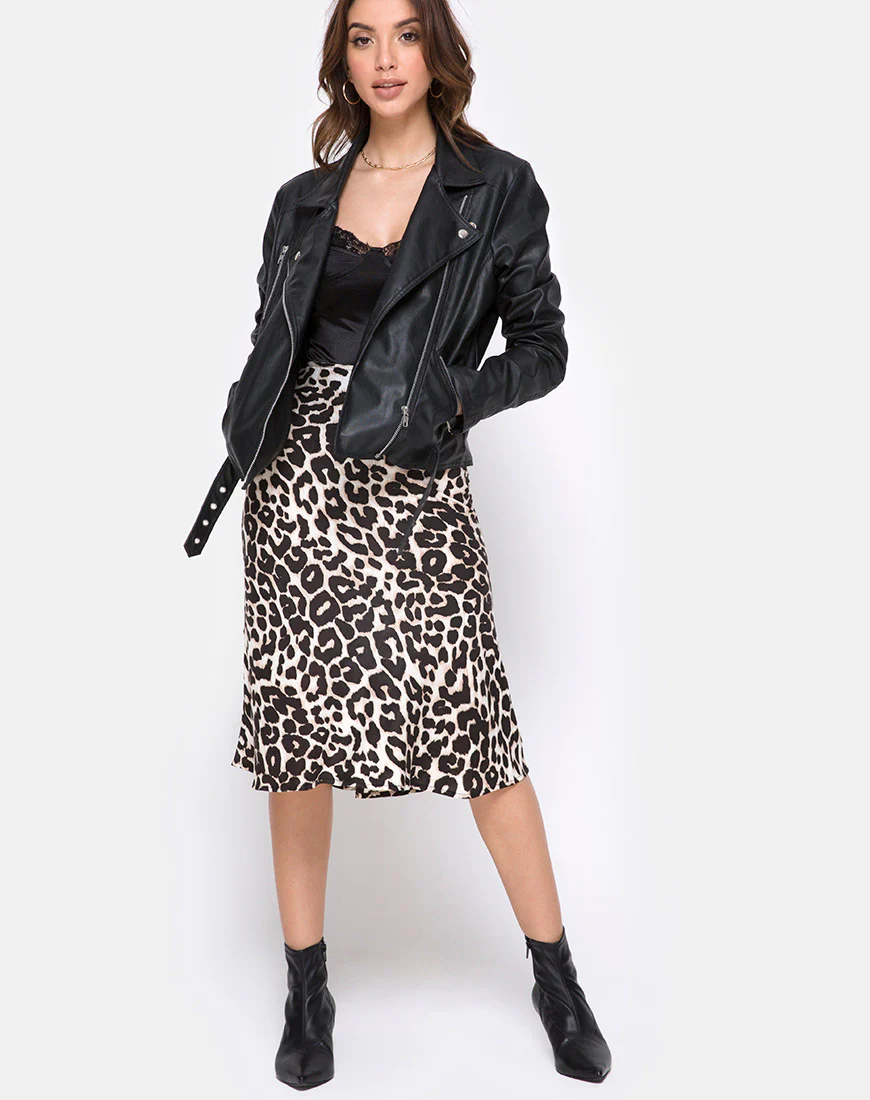 Tauri Midi Skirt in Oversize Jaguar - Awmao